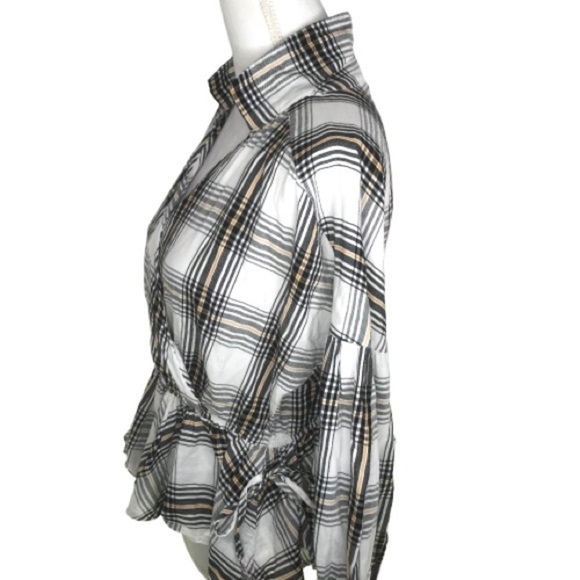 Plaid Crossover Peplum Vero Moda M - Picture 3 of 5
